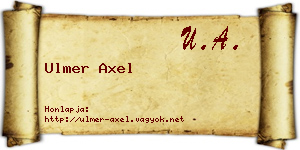 Ulmer Axel névjegykártya